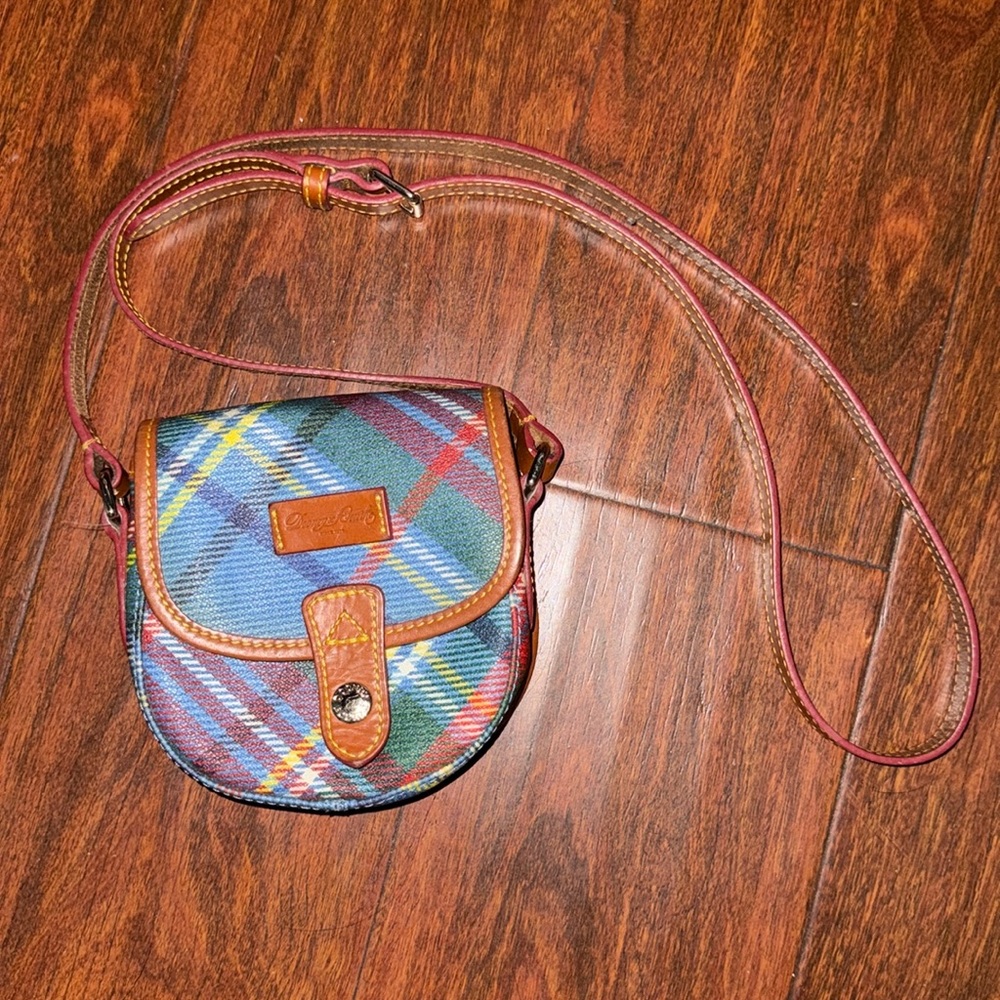 Dooney & Bourke Vintage Plaid Mini Crossbody Bag - Blue and Green - Picture 9 of 10